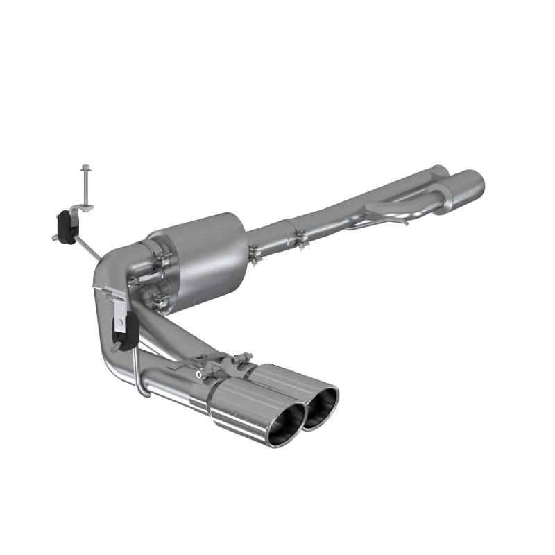 MBRP 2019+ Chevrolet Silverado 1500 4.5L/5.3L Pre-Axle Dual Side Exite w/ 4in OD Tip - AL - Side View