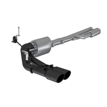 Load image into Gallery viewer, MBRP 2019+ Chevrolet Silverado 1500 4.5L/5.3L Pre-Axle Dual Side Exite w/ 4in OD Tip- Black Coated - Side View