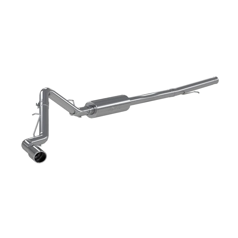 MBRP 2019+ Chevrolet/GMC Silverado & Sierra 1500 3inch Cat Back Single Side Exit Aluminized Exhaust - Side View