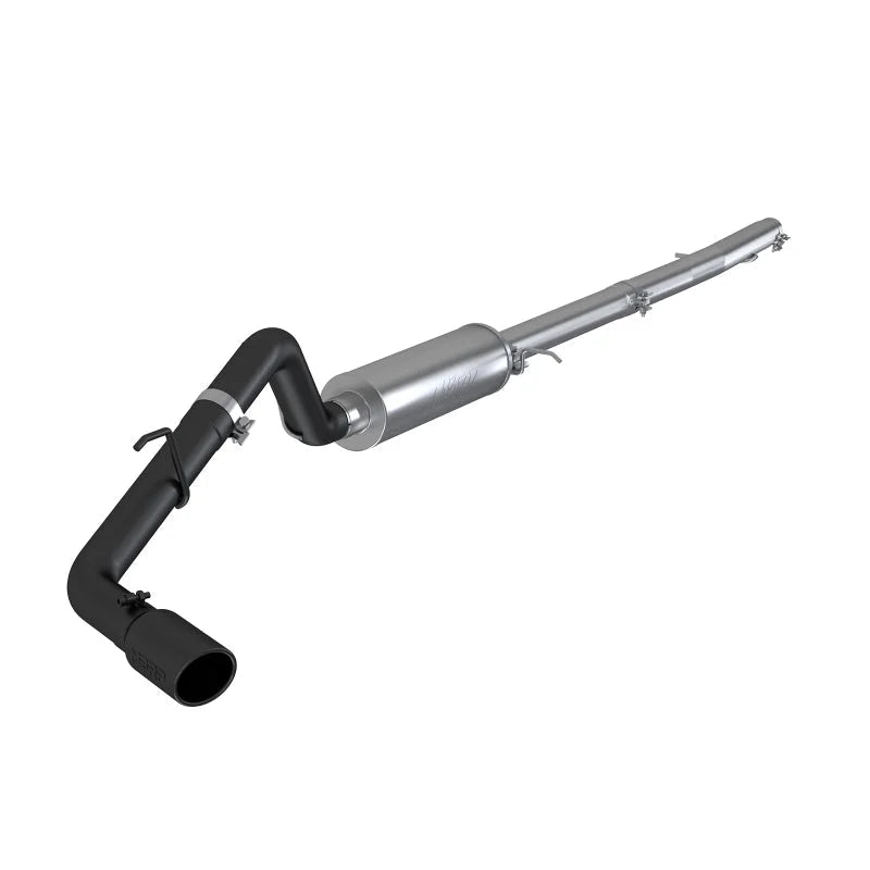 MBRP 2019 Ford Ranger Ecoboost 2.3L 4in OD Tip Single Side Exit 3in Black Coated Cat Back - Main Product View