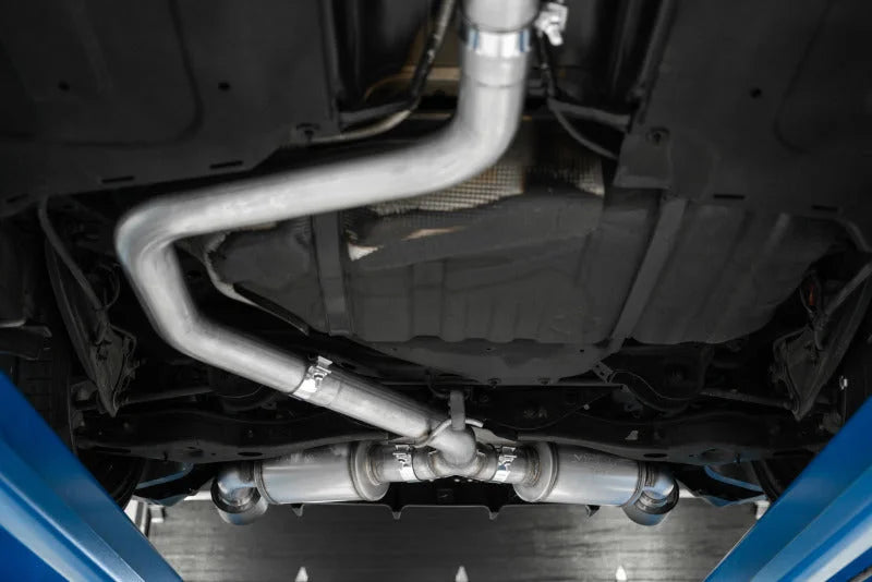 MBRP 2019+ Hyundai Veloster N 2.0L Turbo 3in Cat Back - T304 Stainless - Carbon Fiber Tip - Side View