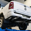 Load image into Gallery viewer, MBRP 2019 Ram 1500 5.7L (Crew Cab/Quad Cab ONLY) 2.5in Cat Back Dual Split Rear w/ 4.5in Tip - AL - Installation View