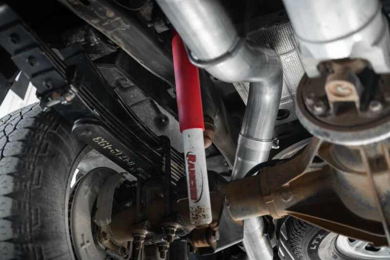 MBRP 2020+ GMC/Chevy 2500/3500 6.6L Duramax 4in Mand Bent Tubing Pro-Ser Cat Back Single Side - Blk - Side View