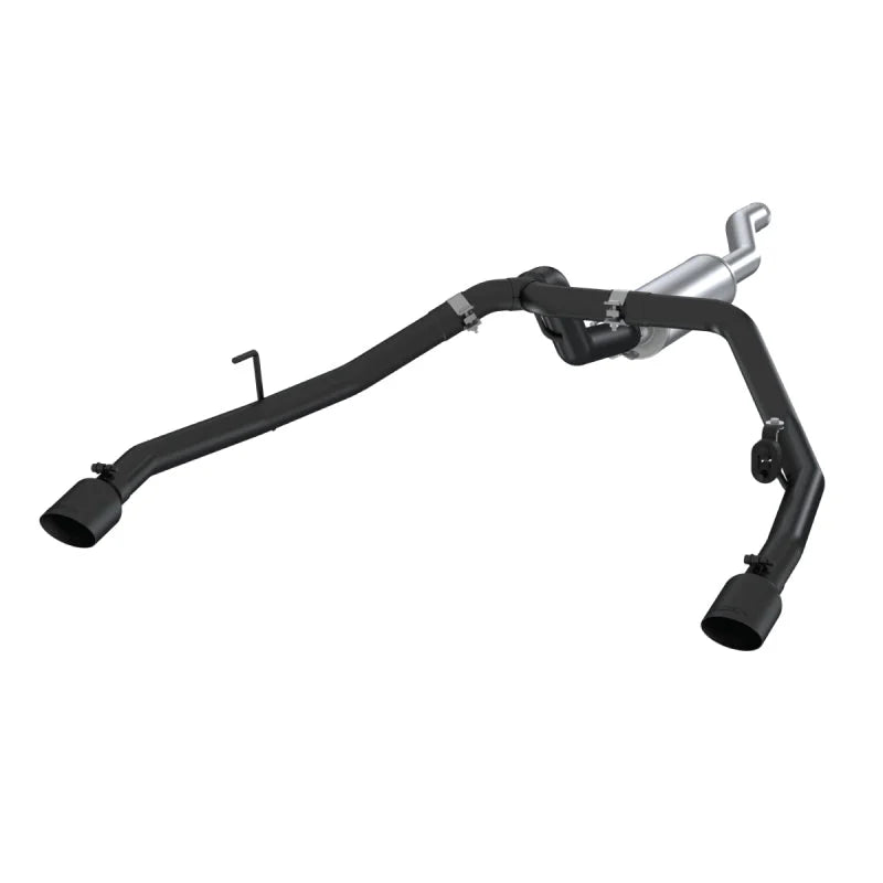 MBRP 2020 Jeep Gladiator 3.6L 2.5in Dual Rear Exit Cat Back Exhaust Black Coated - Side View
