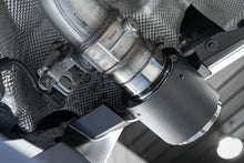 Load image into Gallery viewer, MBRP 2020+ Toyota Supra 3.0L 3in Catback Dual Rear Carbon Fiber Tips - T304 - Installation View