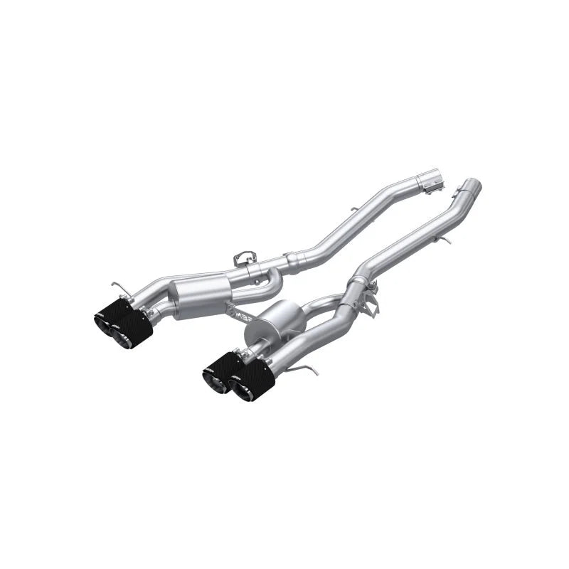 MBRP 2021+ BMW M3/M4 3in Axle Back Dual Rear Exit w/ T304 SS Carbon Fiber Tips - Main Product View