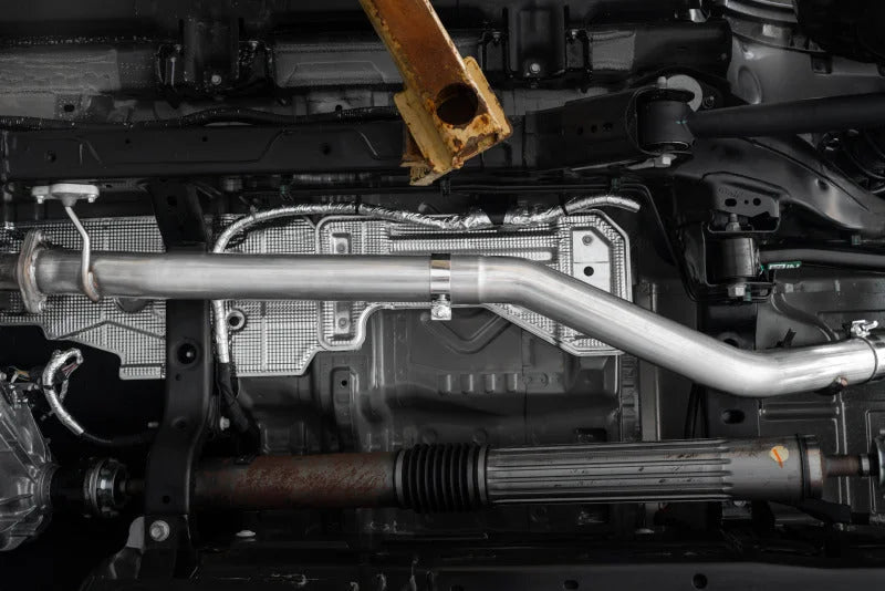 MBRP 2021+ Ford Bronco 2.3L/2.7L EcoBoost 3in Aluminized Steel Catback Exhaust - Side View