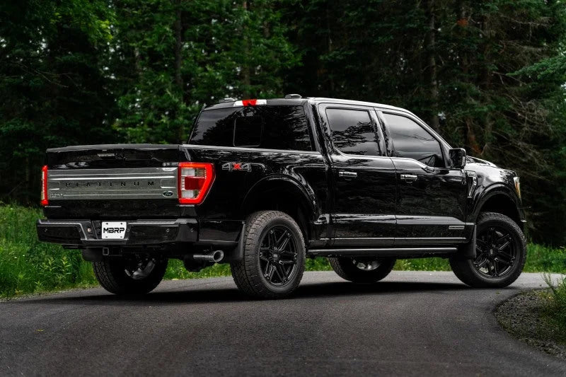 MBRP 2021+ Ford F-150 Powerboost Hybrid 3in Single Side Exit - T304 - Installation View