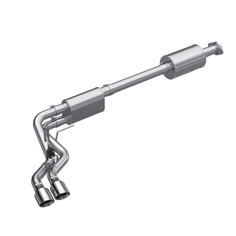 MBRP 2021+ Ford F150 Aluminized Dual Pre-Axle (Street Profile) 2.5in OD Tips 3in Cat Back Exhaust - Main Product View