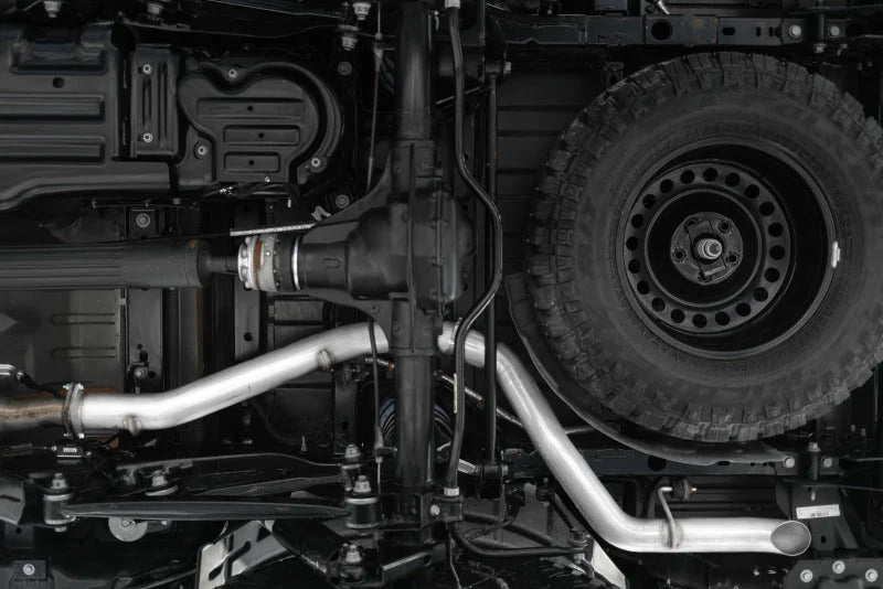 MBRP 2021+ JEEP Gladiator JT 3.0L EcoDiesel XP Series T304SS 3in Filter Back w/ Rear Turn Down - Side View