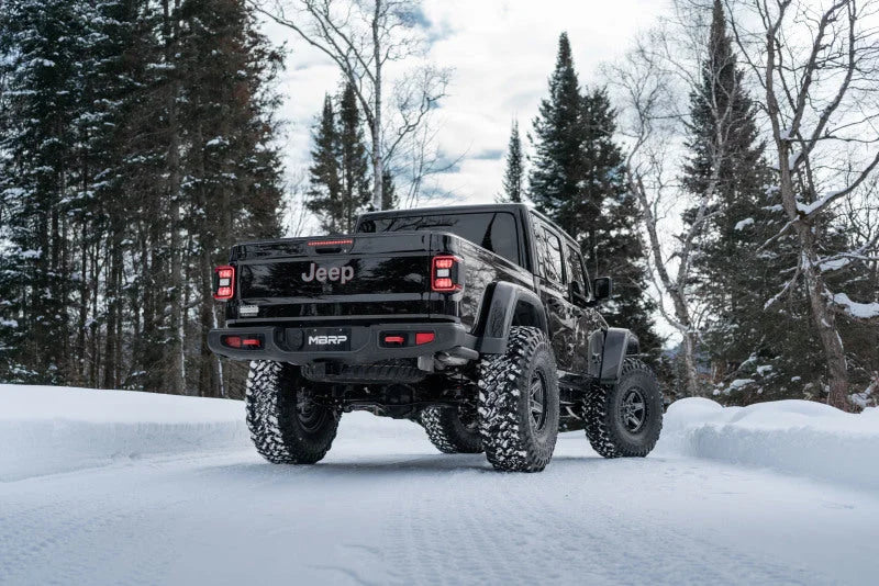 MBRP 2021+ JEEP Gladiator JT 3.0L EcoDiesel XP Series T304SS 3in Filter Back w/ Rear Turn Down - Installation View