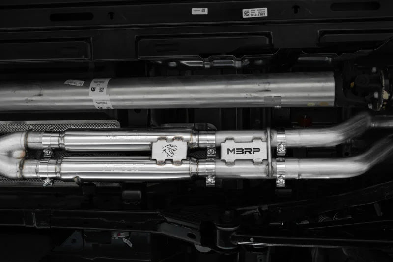 MBRP 2021 Ram TRX 6.2 S/C 3in Catback Dual Rear Carbon Fiber Tips(Race)- T304 - Side View