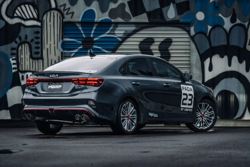 MBRP 2022-2023 Kia Forte GT 1.6L Turbo2.5in Axle-Back Dual Split Rear w/ Quad Carbon Tips - Installation View