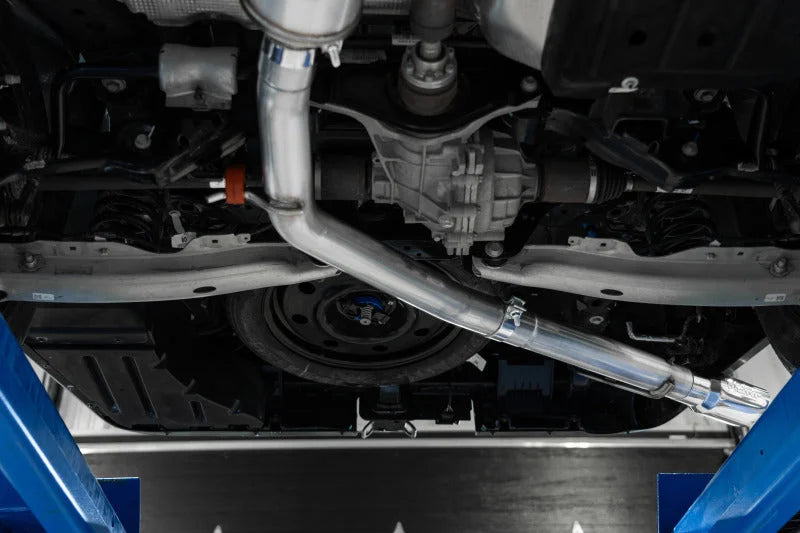 MBRP 2022+ Ford Maverick Aluminized Steel 4in OD Tip Single Side Exit 3in Cat Back Exhaust - Back View