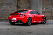 Load image into Gallery viewer, MBRP 2022 Subaru BRZ 2.4L/Toyota GR86 2.4L 2.5in Dual Split Rear Exit w/5in OD Burnt End Tips - T304 - Installation View