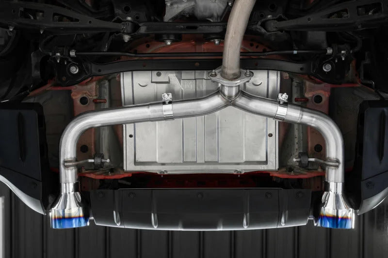 MBRP 2022 Subaru BRZ 2.4L/Toyota GR86 2.4L 2.5in Dual Split Rear Exit w/5in OD CF Tips - T304 - Side View