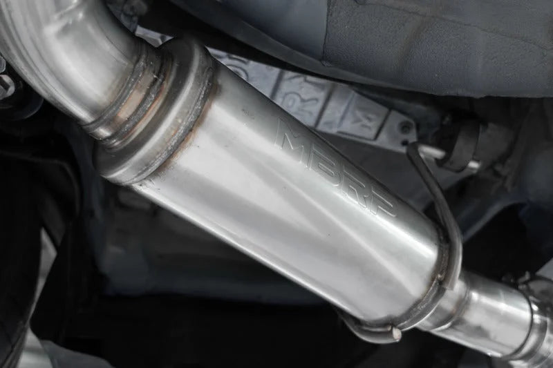 MBRP 2022 Subaru WRX 2.4L 3in Cat Back 5in OD Single Exit - Aluminized Steel - Back View