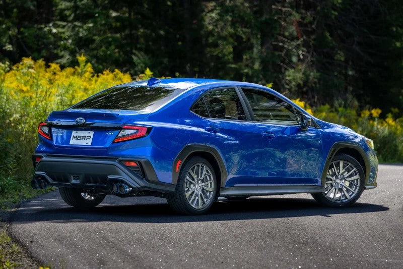 MBRP 2022 Subaru WRX 2.5in Dual Split Rear Exit w/ Quad CF Tips - T304 - Installation View