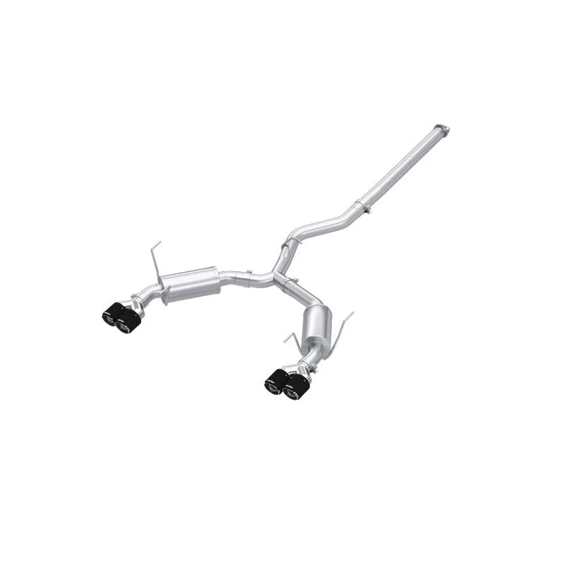 MBRP 2022+ Subaru WRX 3in Cat-Back Dual Split Rear Quad Carbon Fiber Tips Street Profile Exhaust - Main Product View