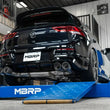 Load image into Gallery viewer, MBRP 2022 Volkswagen Golf R MK8 T304 Stainless Steel 3in Cat-Back, Quad Rear Exit- Carbon Fiber Tip - Back View