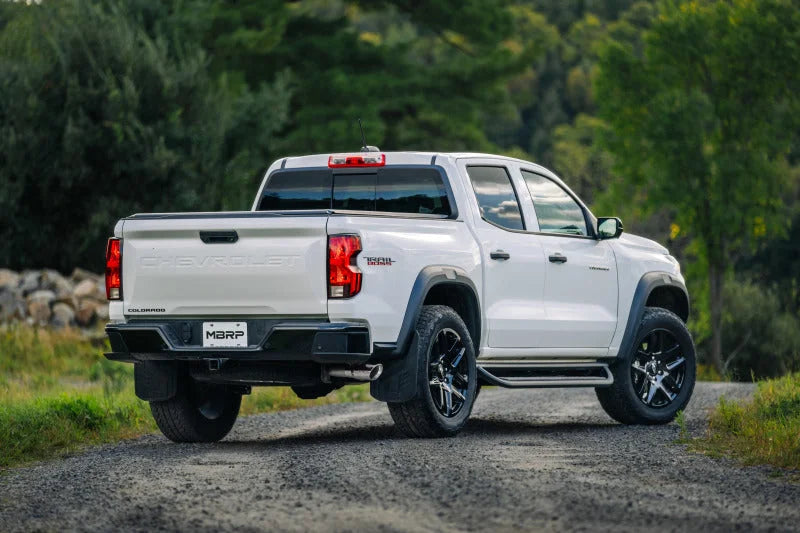 MBRP 2023+ Chevy Colorado/GMC Canyon Aluminized Steel 3in Cat-Back Single Side Exit - Black - Installation View