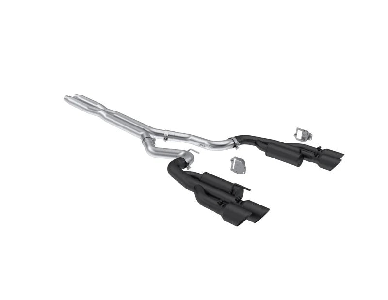 MBRP 2024+ Ford Mustang 5.0L Blk Alum. SS 3in Cat-Back Exhaust w/ Quad Blk Tips (Valve Delete) - Main Product View