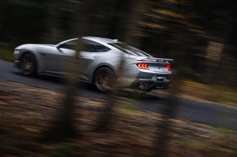 MBRP 2024+ Ford Mustang GT Armor Lite 3in Steet Profile Catback Exhaust  - Stainless Steel Tips - Back View
