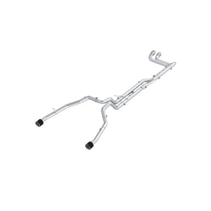 MBRP 2025 RAM RHO 3in Dual Split Rear Cat Back w/ Carbon Fiber Tips - T304 - Main Product View