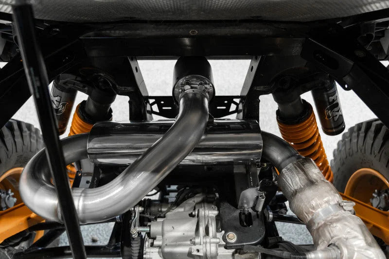 MBRP 21-22 Can-Am Commander 1000R Slip On Exhaust Center Exit - Performance Series - Side View