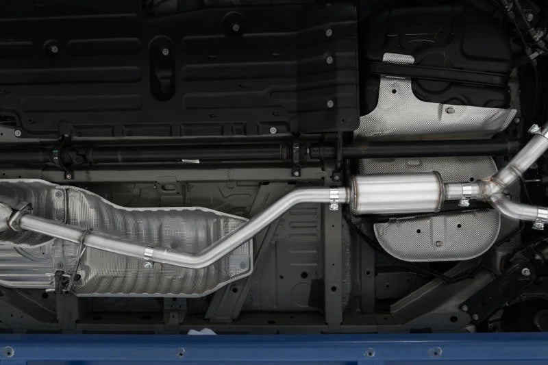 MBRP 21-22 Honda Ridgeline T304 Stainless Steel 2.5in Cat-Back - Dual Split Rear Exit - Side View