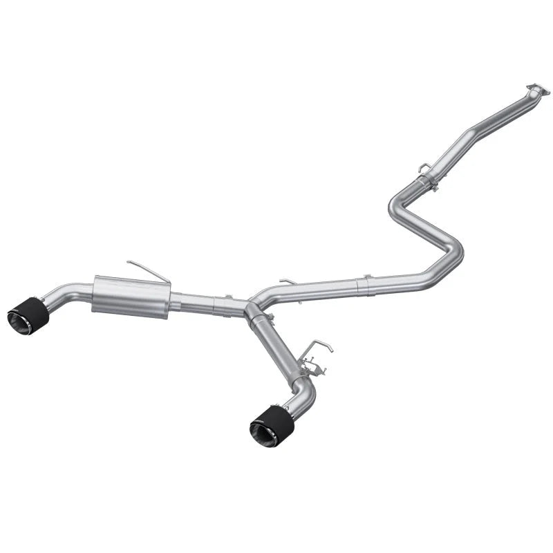 MBRP 22-23 Hyundai Elantra N 2.0L Turbo T304  5in OD CF Tips Dual Outlet 3in Cat Back Exhaust - Main Product View