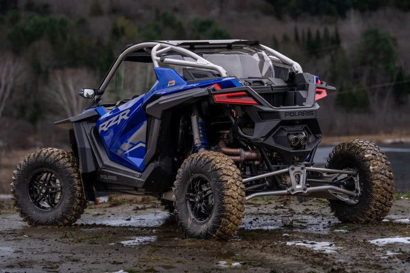MBRP 22-23 Polaris RZR Pro R Single Slip-on Dual Outlet Performance Series - Installation View