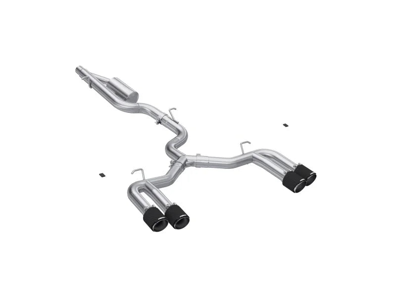 MBRP 22-24 Audi S3 2.0L Armor Pro T304 SS 3in Cat-Back Quad Split Rear Exhaust w/ Carbon Fiber Tips - Main Product View