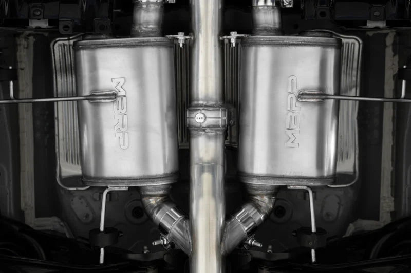 MBRP 23-24 Honda Civic Type R 2.0L T304 SS 3in Cat-Back Exhaust Triple Center Outlet w/ Burnt Tips - Back View