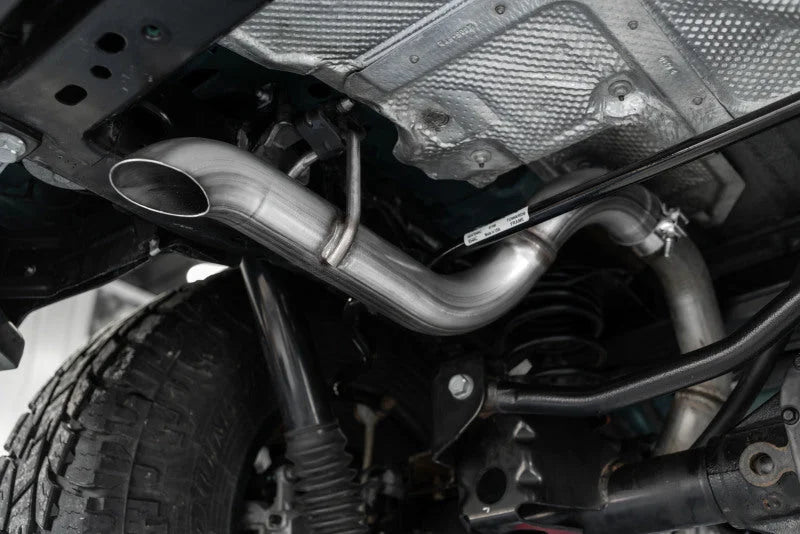 MBRP 2.5in Axle Back Muffler Bypass Pipe 18-20 Jeep Wrangler JL 2DR/4DR 3.6L T409 - Installation View