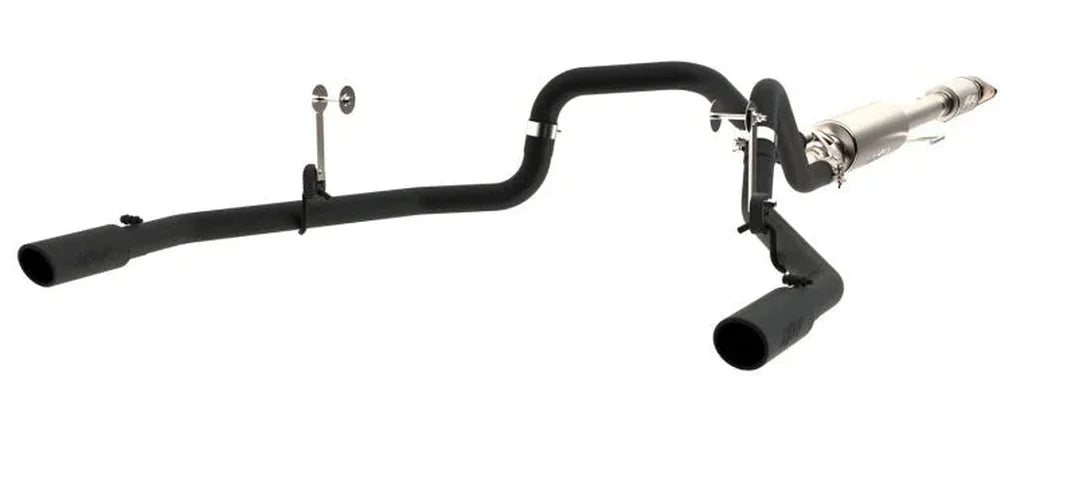MBRP 2015 Ford F-150 5.0L 3in Cat Back Dual Split Rear Exit Black Exhaust System - Side View