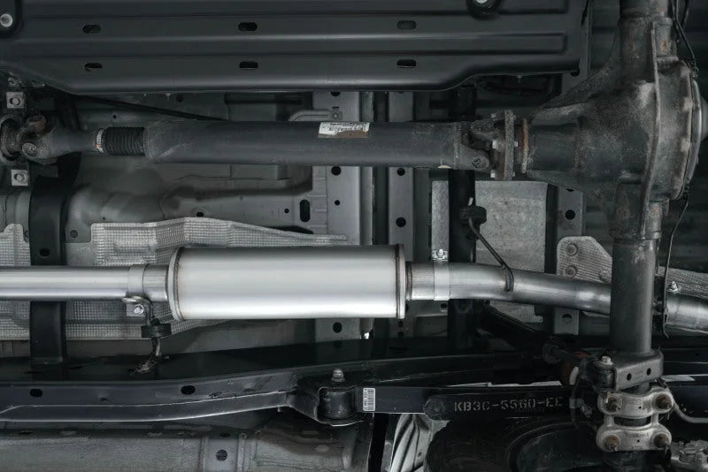 MBRP 3in Cat Back Single Side P Series Exhaust fits 2011-2014 Ford F-150 V6 ECOBOOST / 2019-2023 Ford Ranger - Side View