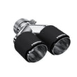 Load image into Gallery viewer, MBRP 3in ID / Dual 4in OD Out Staggered L 9.37in / R 9.87in Dual Wall Carbon Fiber Univ Exhaust Tip - Main Product View