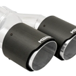 Load image into Gallery viewer, MBRP 3in ID / Dual 4in OD Out Staggered L 9.37in / R 9.87in Dual Wall Carbon Fiber Univ Exhaust Tip - Side View