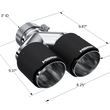 Load image into Gallery viewer, MBRP 3in ID / Dual 4in OD Out Staggered L 9.37in / R 9.87in Dual Wall Carbon Fiber Univ Exhaust Tip - Back View