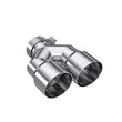 Load image into Gallery viewer, MBRP 3in ID / Dual 4in OD Out Staggered L 9.37in / R 9.87in Single Wall T304 SS Univ Exhaust Tip - Main Product View