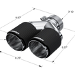 Load image into Gallery viewer, MBRP 3in ID / Dual 4in OD Out Staggered L 9.87in / R 9.37in Dual Wall Carbon Fiber Univ Exhaust Tip - Back View