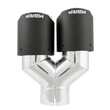 Load image into Gallery viewer, MBRP 3in ID / Dual 4in OD Out Staggered L 9.87in / R 9.37in Dual Wall Carbon Fiber Univ Exhaust Tip - Installation View