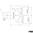 Load image into Gallery viewer, MBRP 3in ID / Dual 4in OD Out Staggered L 9.87in / R 9.37in Single Wall T304 SS Univ Exhaust Tip - Back View