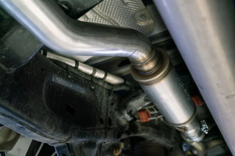MBRP 3in Single in/out Muffler Replacement, 19-20 Ram 1500 5.7L, High Flow, T409 - Side View