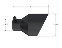 Load image into Gallery viewer, MBRP Black-Coated Tip 2.5in ID, 5in OD Out, 8in Length, Angle Cut, Dual Wall - Side View