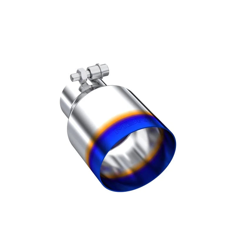MBRP Burnt End Tip 2.5 ID 4 ID Out 6.5 length Single Wall Angle Cut 304 Stainless Steel - Main Product View