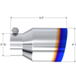 Load image into Gallery viewer, MBRP Burnt End Tip 2.5 ID 4 ID Out 6.5 length Single Wall Angle Cut 304 Stainless Steel - Side View