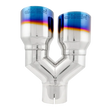 Load image into Gallery viewer, MBRP Burnt End Tip 2.5 ID, Dual 3.5 OD Out, 9.5 length, Single wall 304 Stainless Steel - Back View