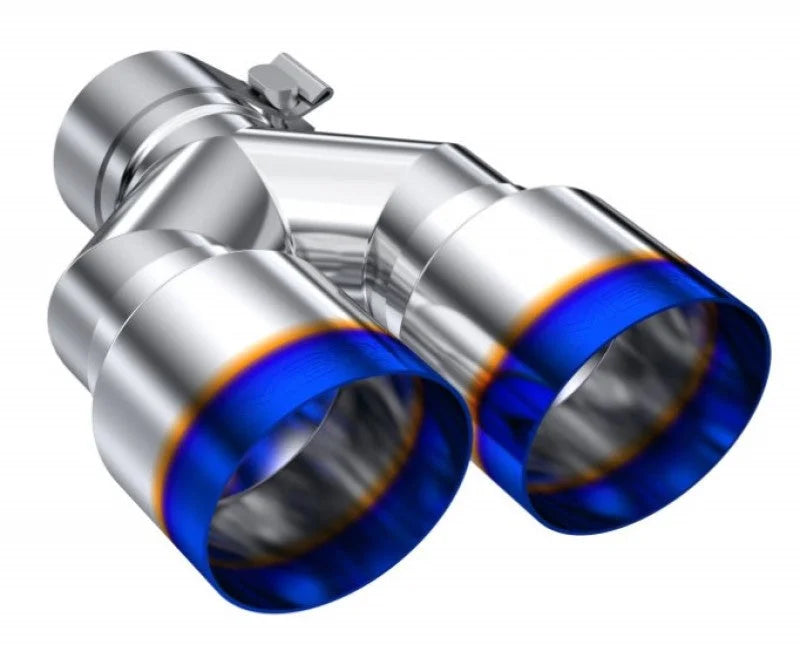 MBRP Burnt End Tip 2.5 ID, Dual 3.5 OD Out, 9.5 length, Single wall 304 Stainless Steel - Installation View